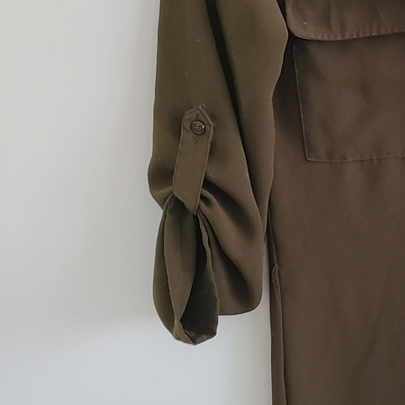 Xxs Le Chateau Oversized Olive Green Shirt Dress - Picture 3 of 5